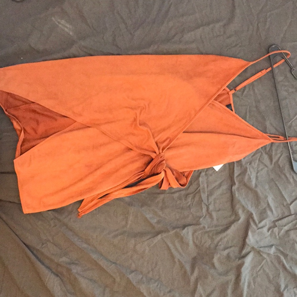 Orange wrap dress